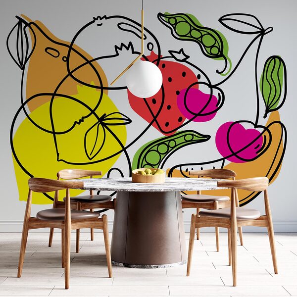 Disegno di diversi tipi di frutta e verdura Disegno di diversi tipi di frutta e verdura