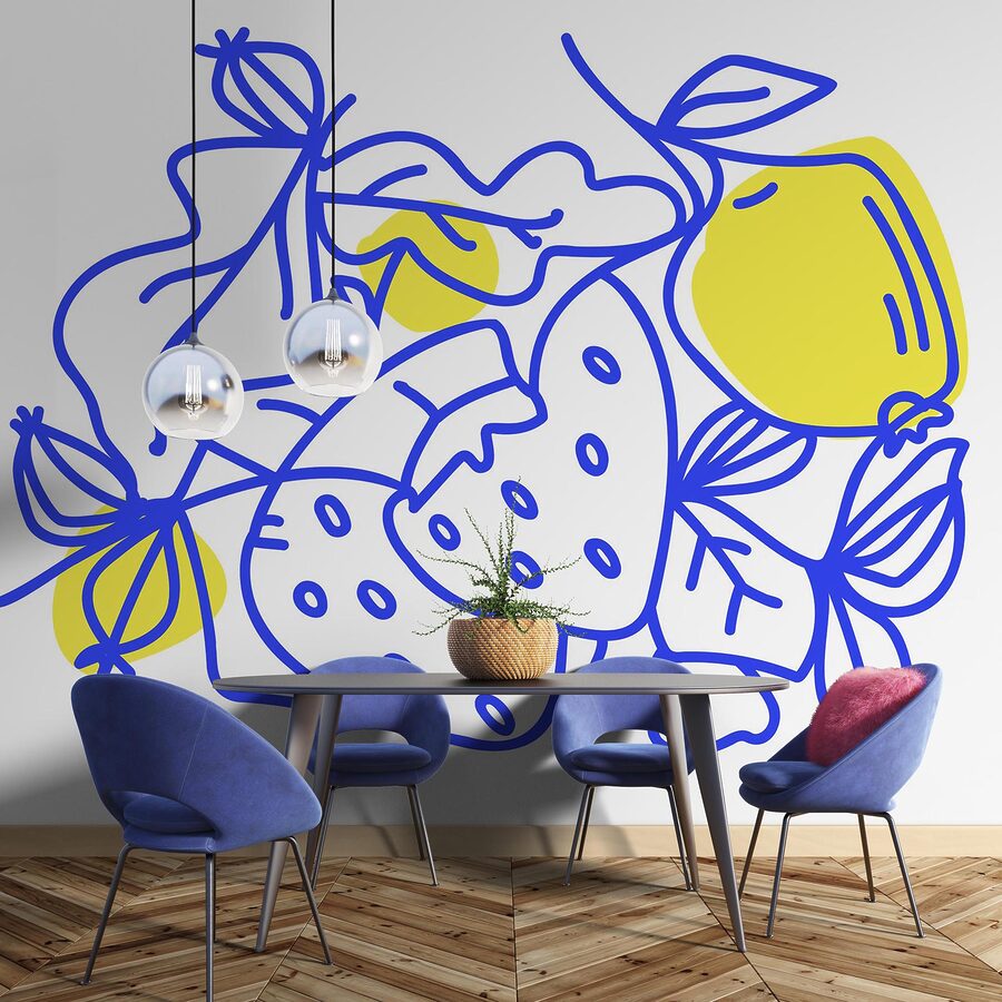 Disegno di frutti e foglie