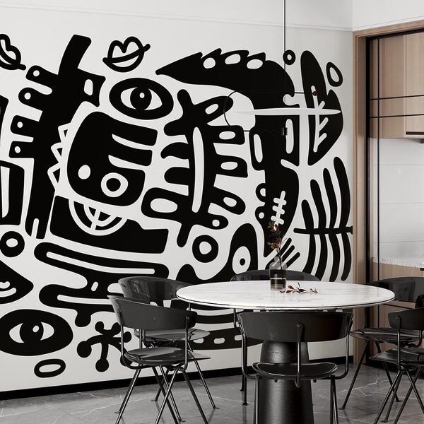 Disegno in bianco e nero di varie forme Disegno in bianco e nero di varie forme