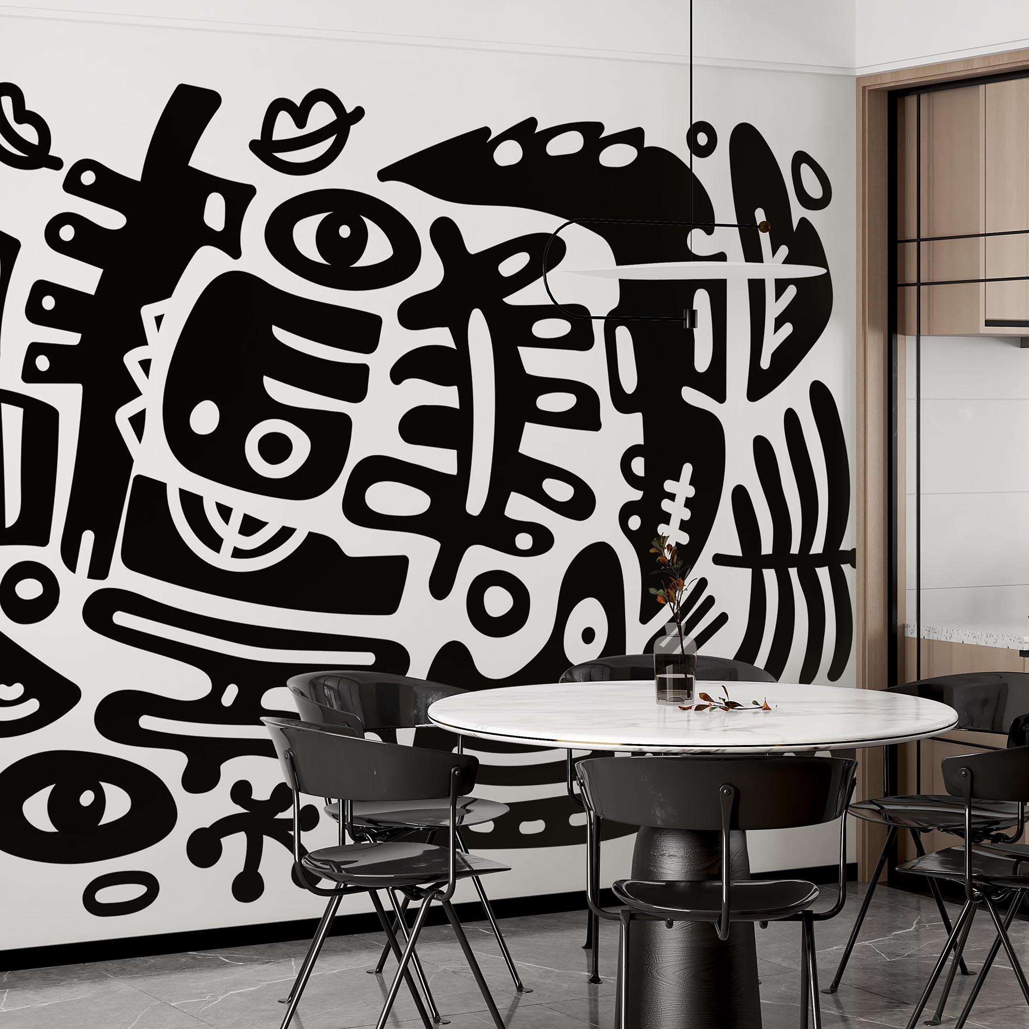 Disegno in bianco e nero di varie forme