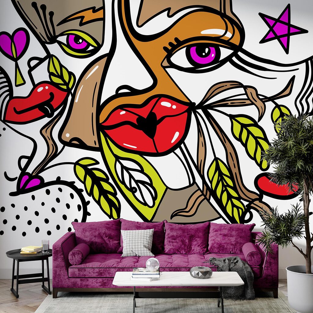 – Viso vibrante con motivi audaci