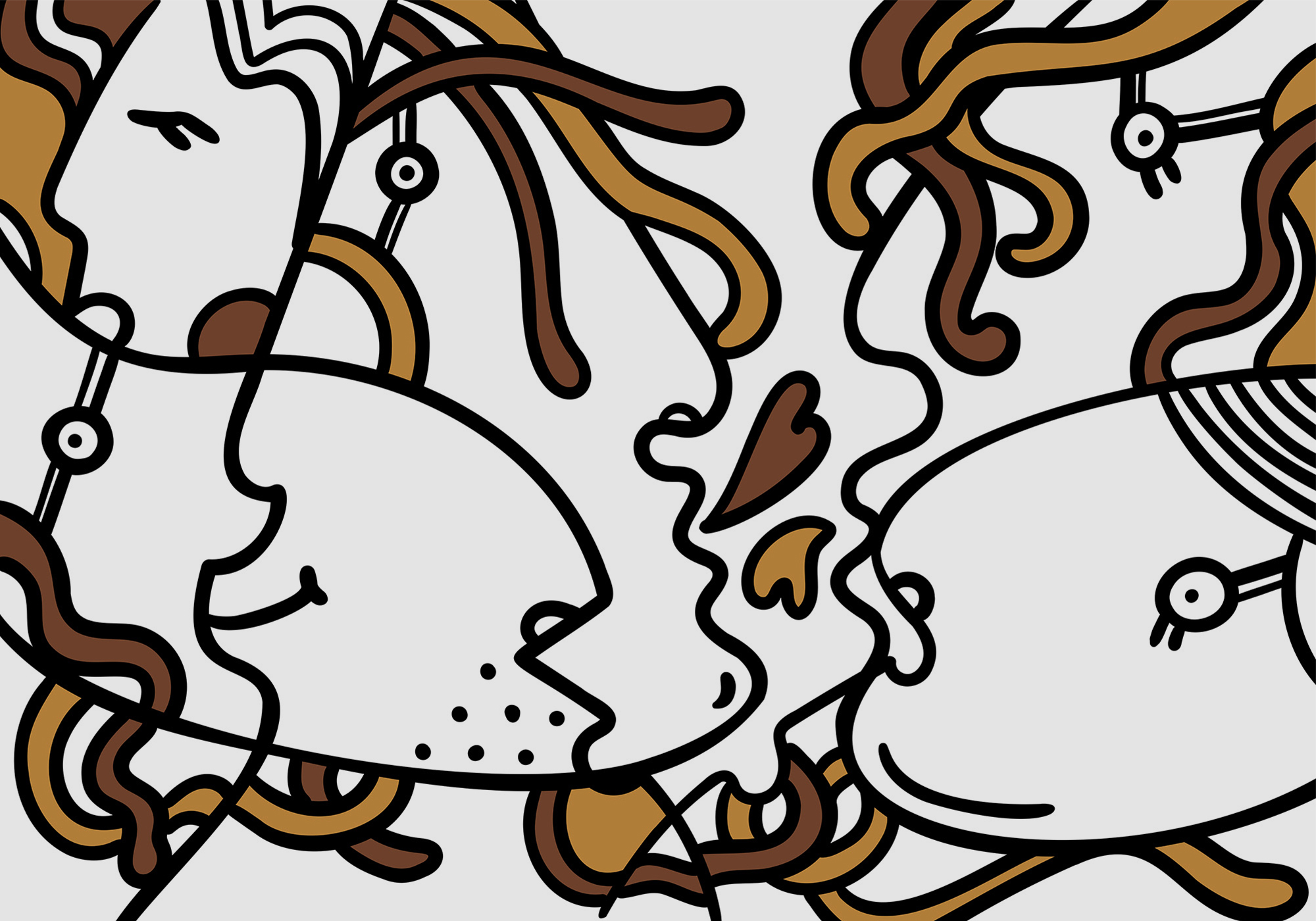 Drawing of a couple of people