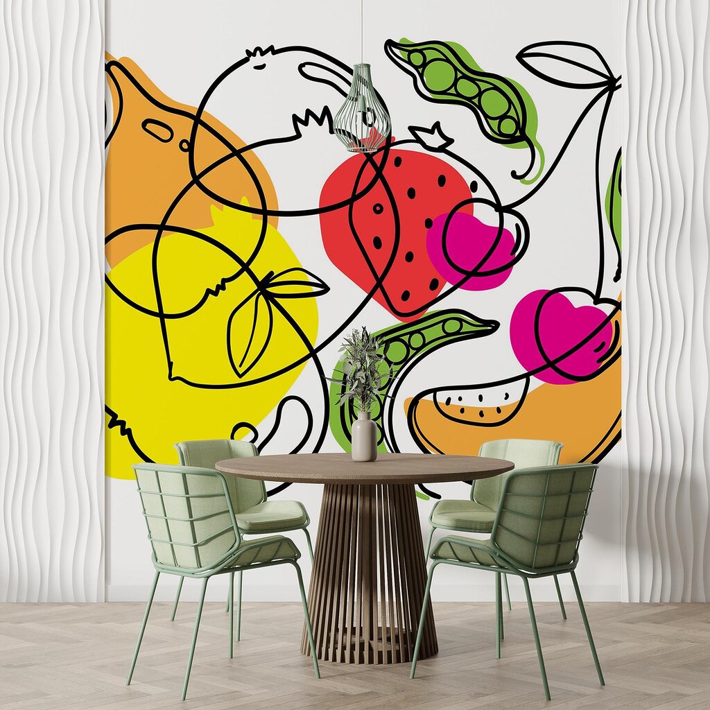 Disegno di diversi tipi di frutta e verdura Disegno di diversi tipi di frutta e verdura