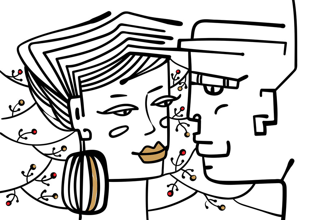Disegno di un uomo e di una donna Disegno di un uomo e di una donna