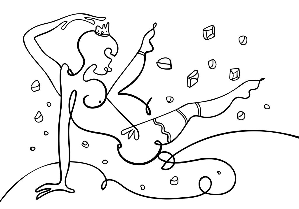 Disegno di una donna che balla Disegno di una donna che balla