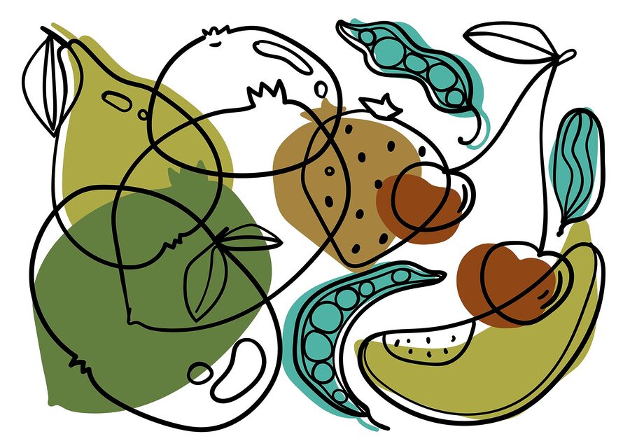 Disegno di diversi frutti