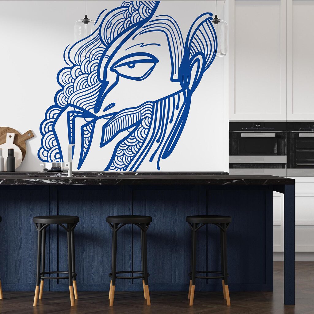 Disegno di un uomo con la mano alla bocca