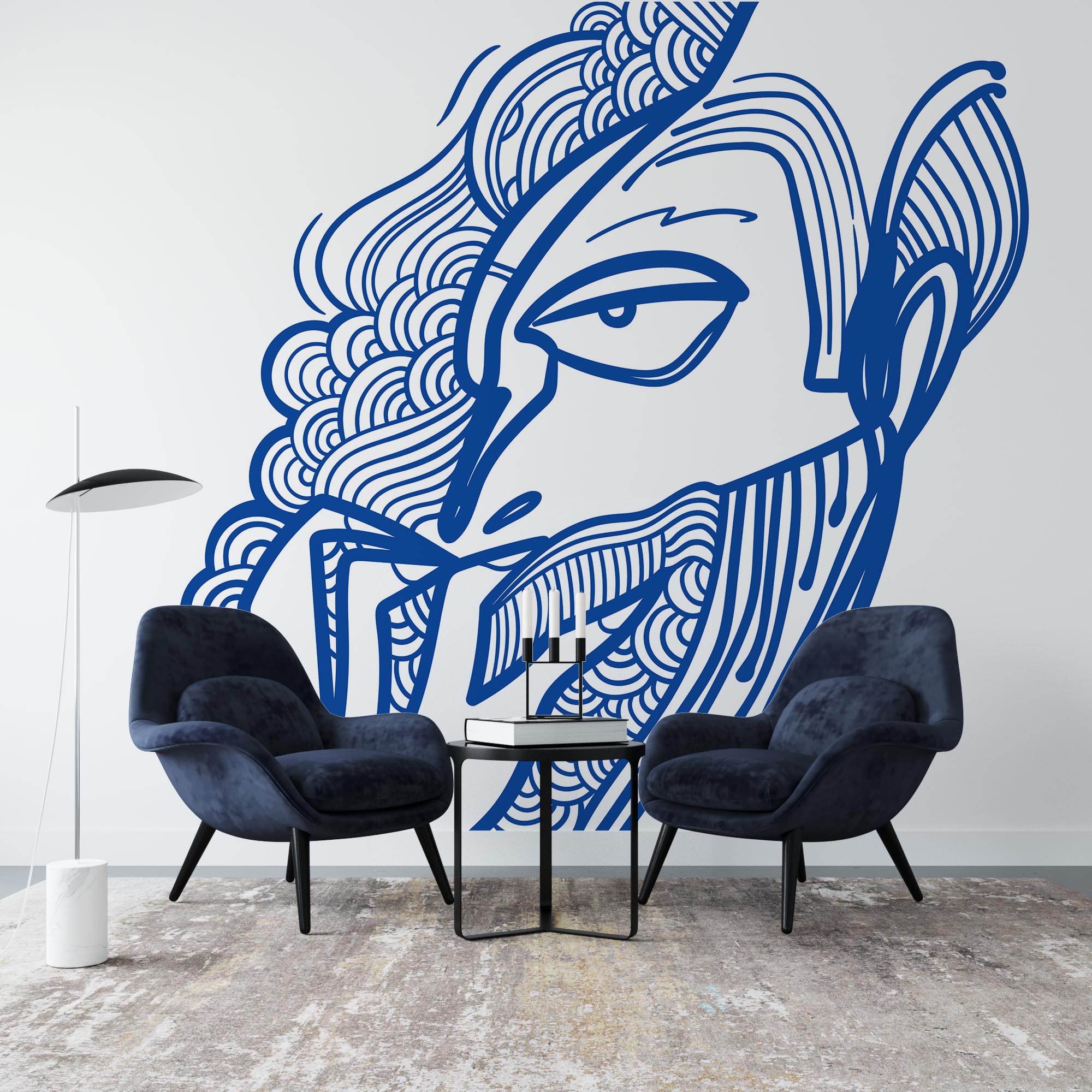 Disegno di un uomo con la mano alla bocca