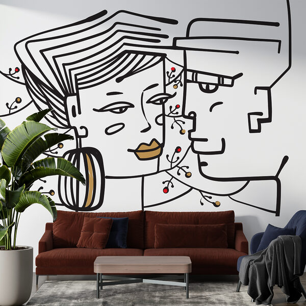 Disegno di un uomo e di una donna Disegno di un uomo e di una donna
