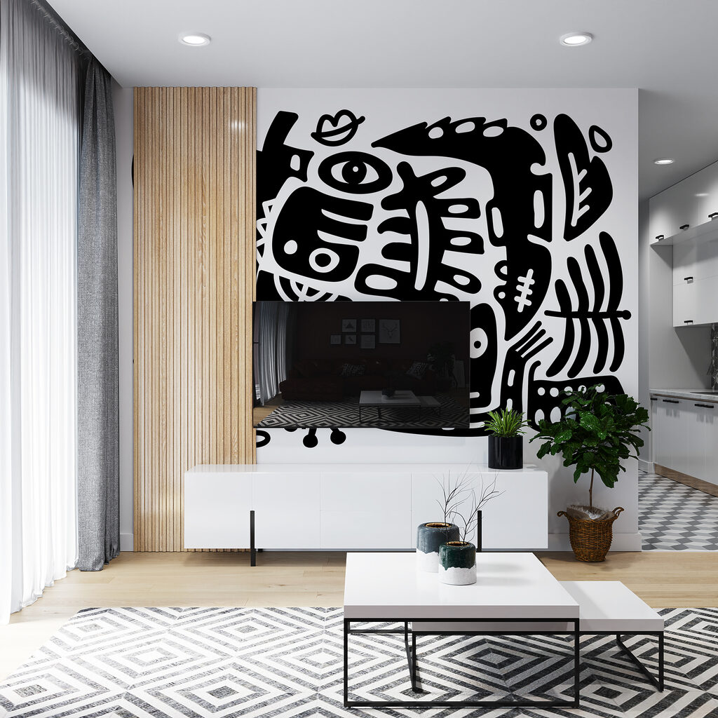 Disegno in bianco e nero di varie forme