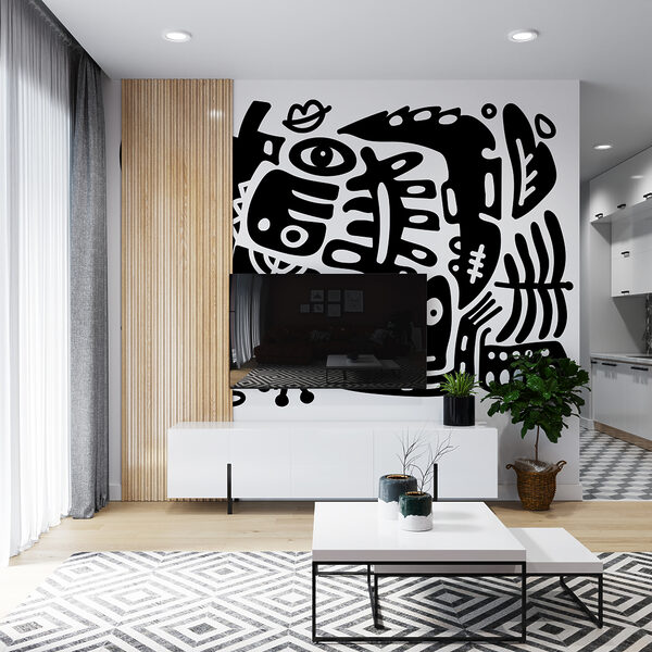 Disegno in bianco e nero di varie forme Disegno in bianco e nero di varie forme