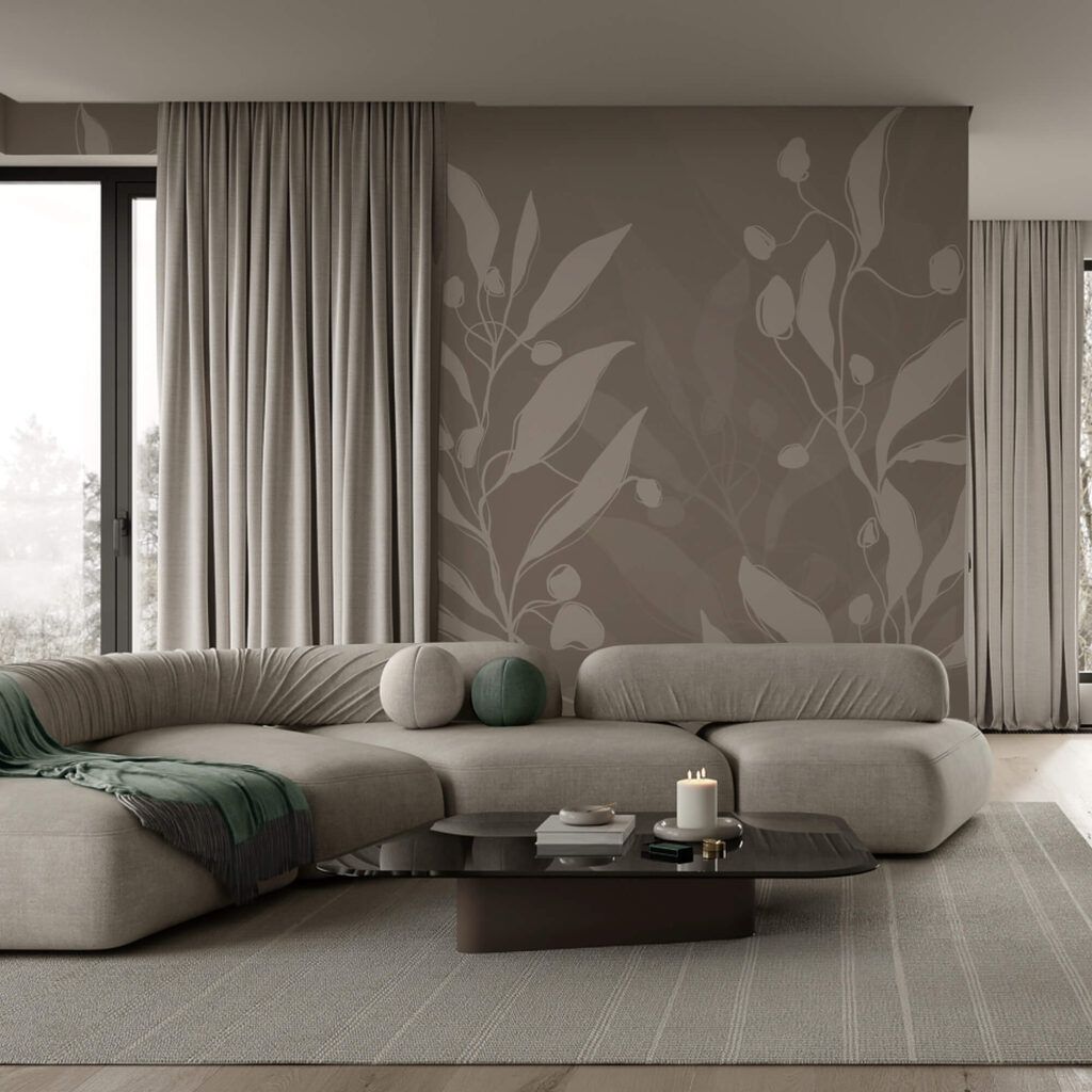 Morbido disegno botanico su uno sfondo neutro