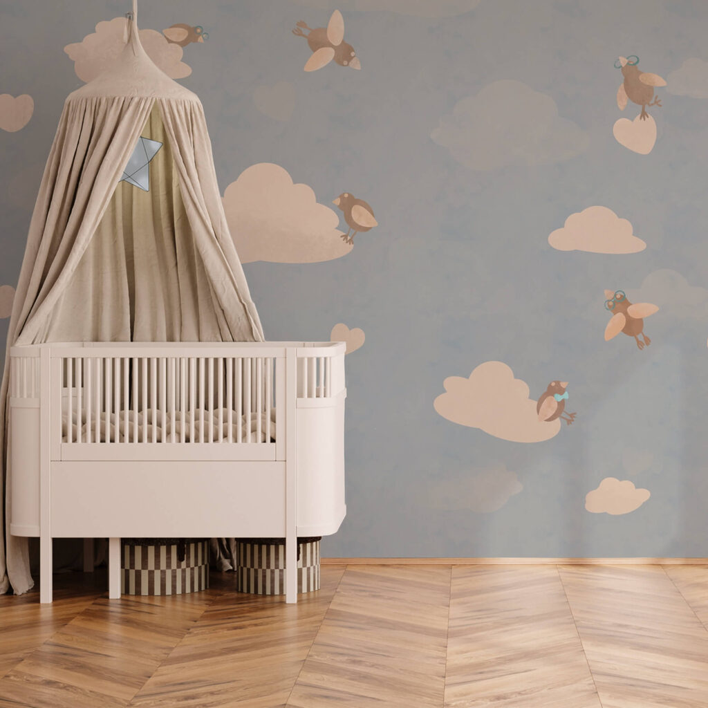 Schema di uccelli che volano nel cielo