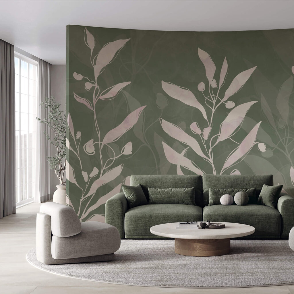 Foglie delicate su uno sfondo tenue