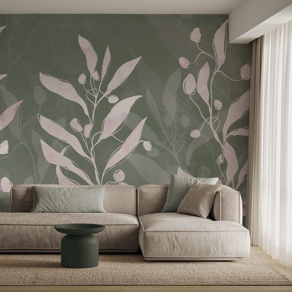 Foglie delicate su uno sfondo tenue