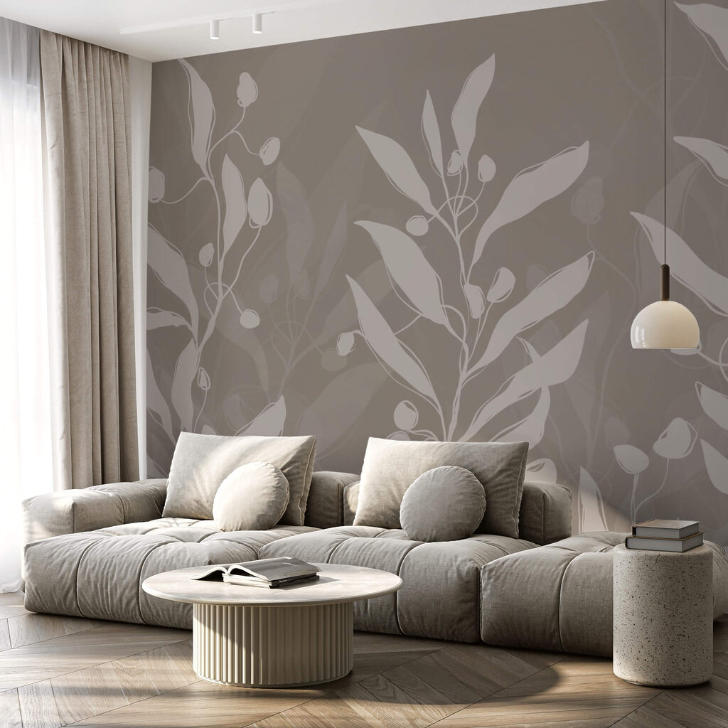 Morbido disegno botanico su uno sfondo neutro