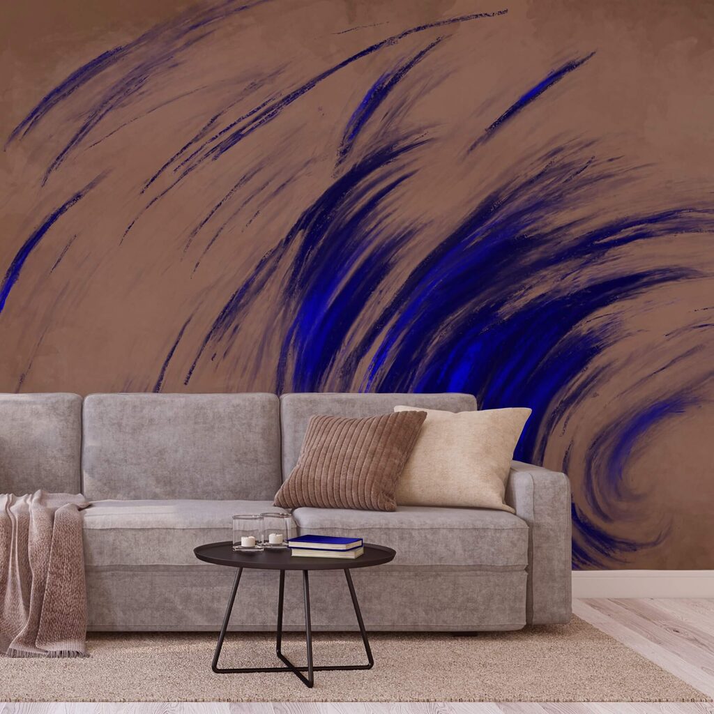 Girelle blu su sfondo marrone