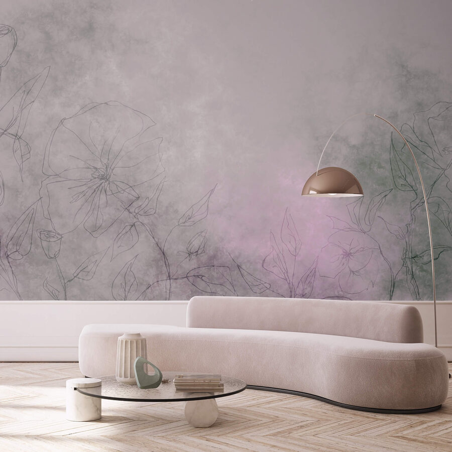 Disegno di fiori su una superficie bianca