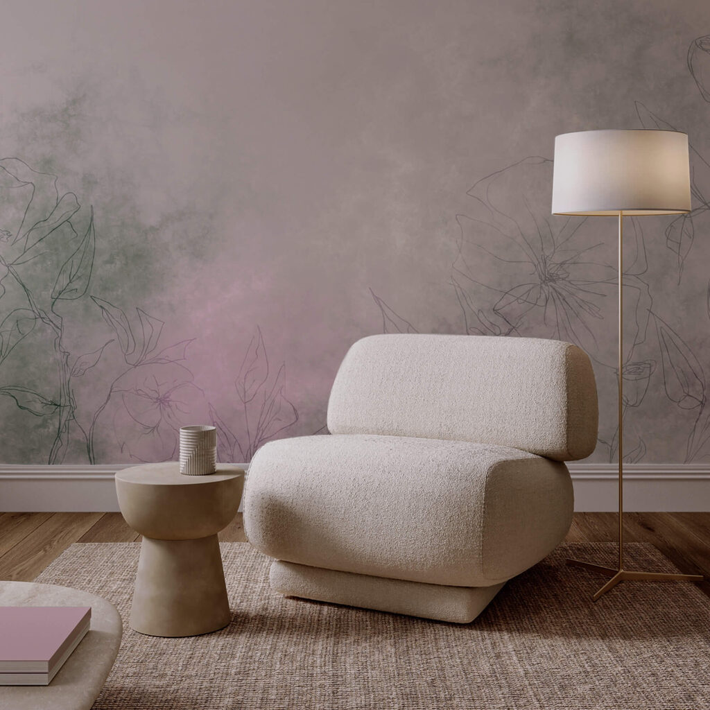 Disegno di fiori su una superficie bianca