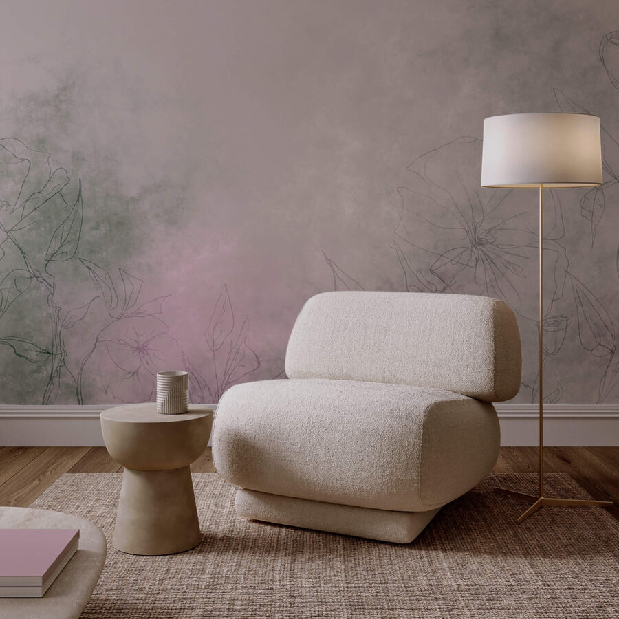 Disegno di fiori su una superficie bianca