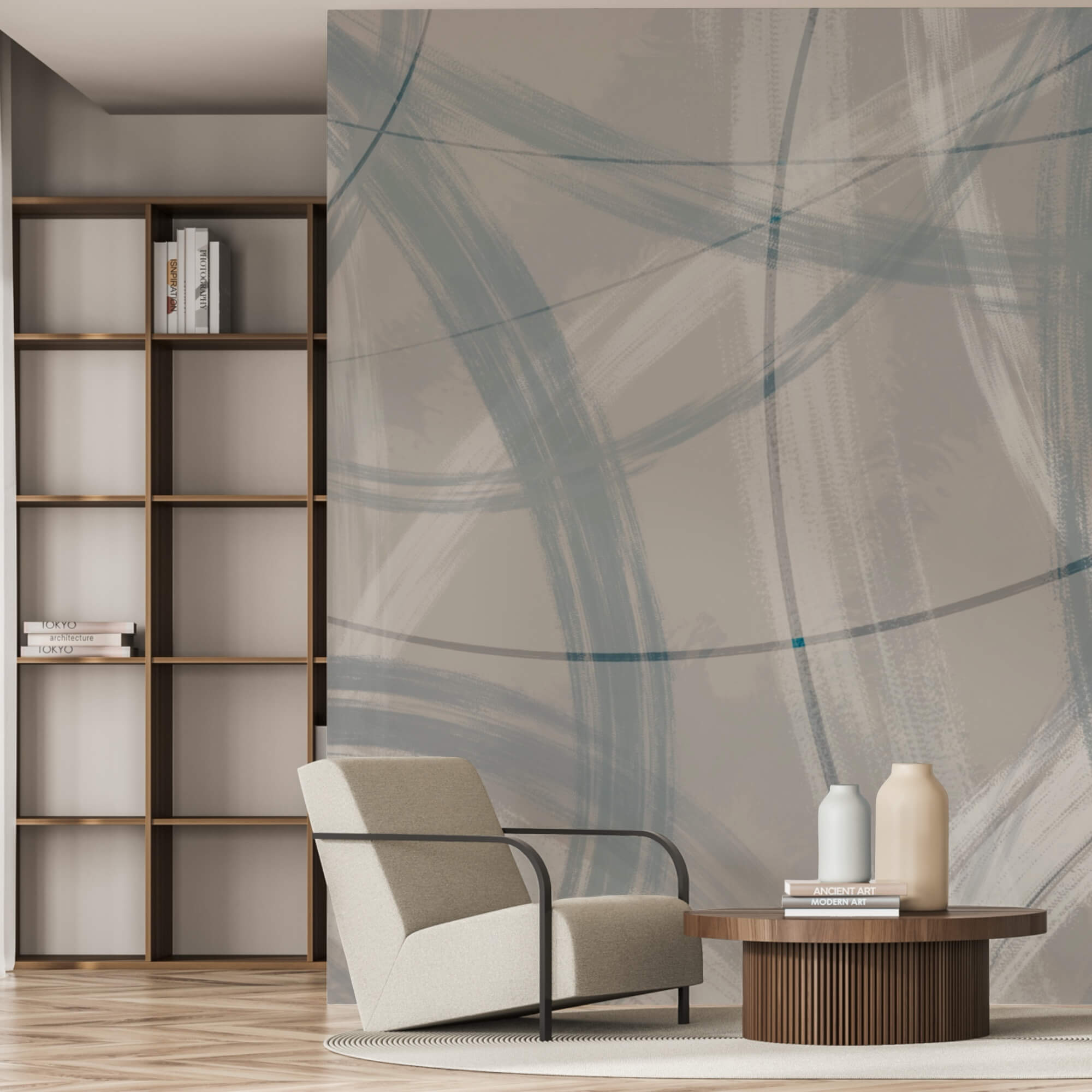 Sfondo grigio e bianco con cerchi e linee