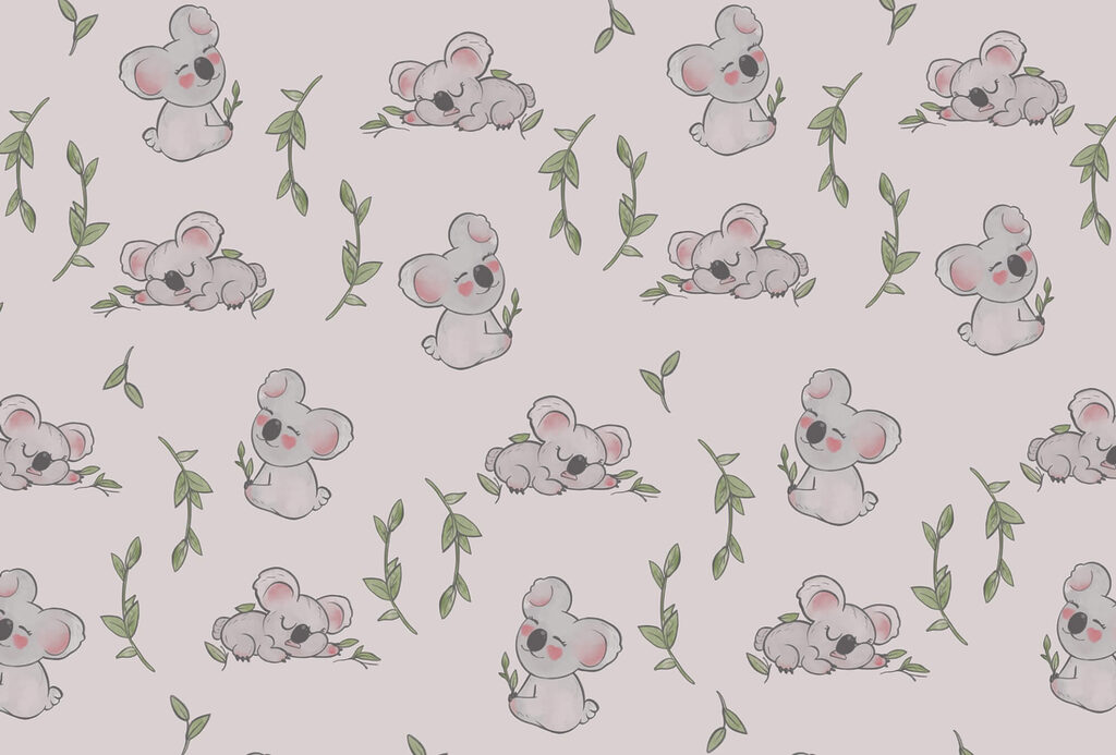 Motivo di koala e foglie Motivo di koala e foglie