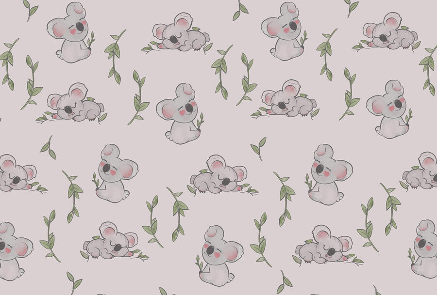 Motivo di koala e foglie Motivo di koala e foglie