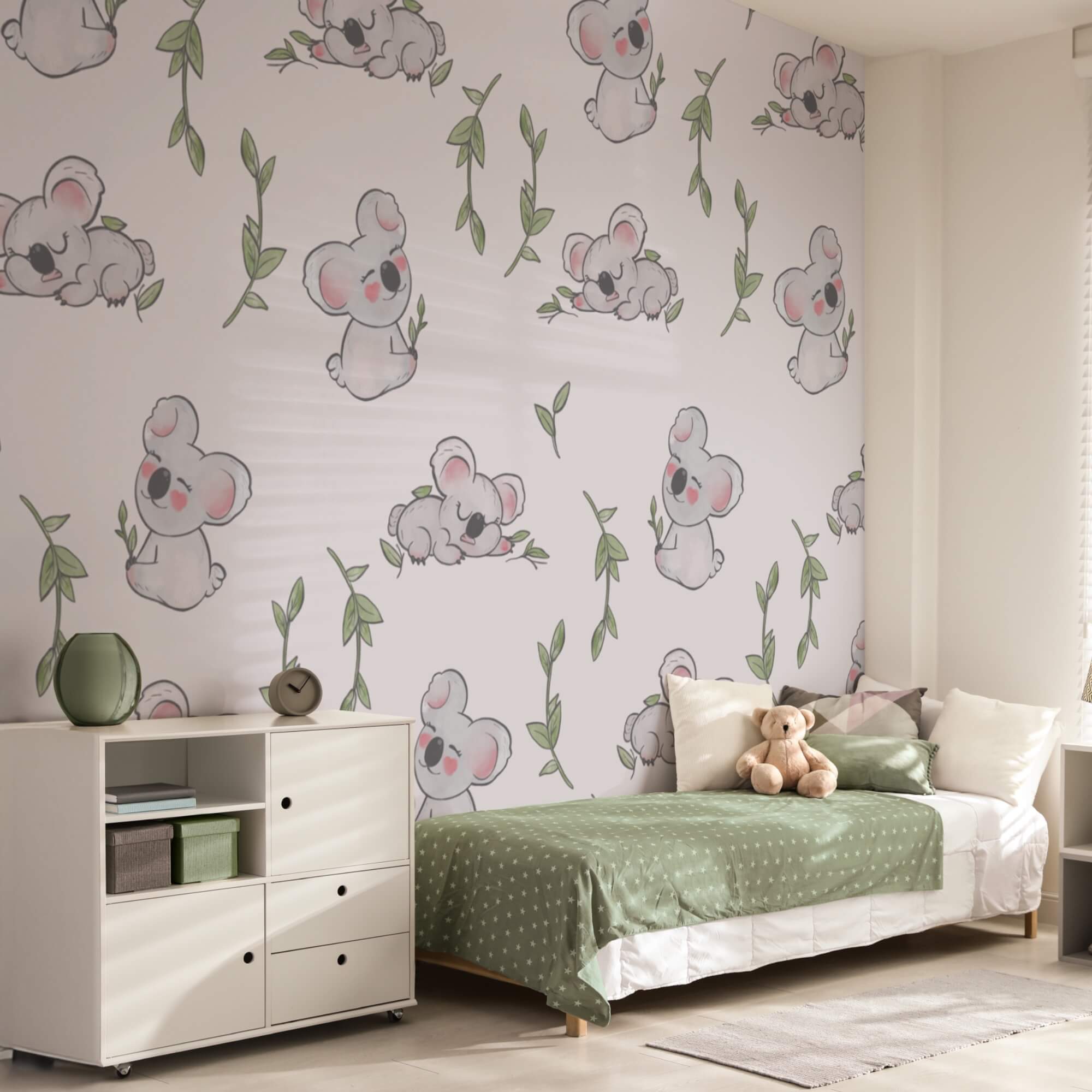 Motivo di koala e foglie