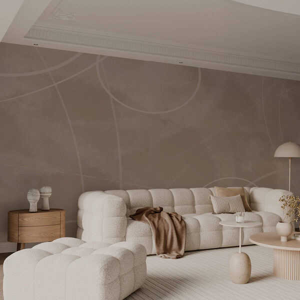 Sfondo marrone con linee e cerchi bianchi Sfondo marrone con linee e cerchi bianchi