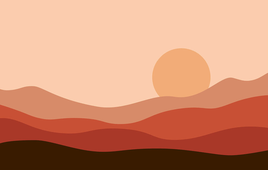 Il tramonto sul deserto