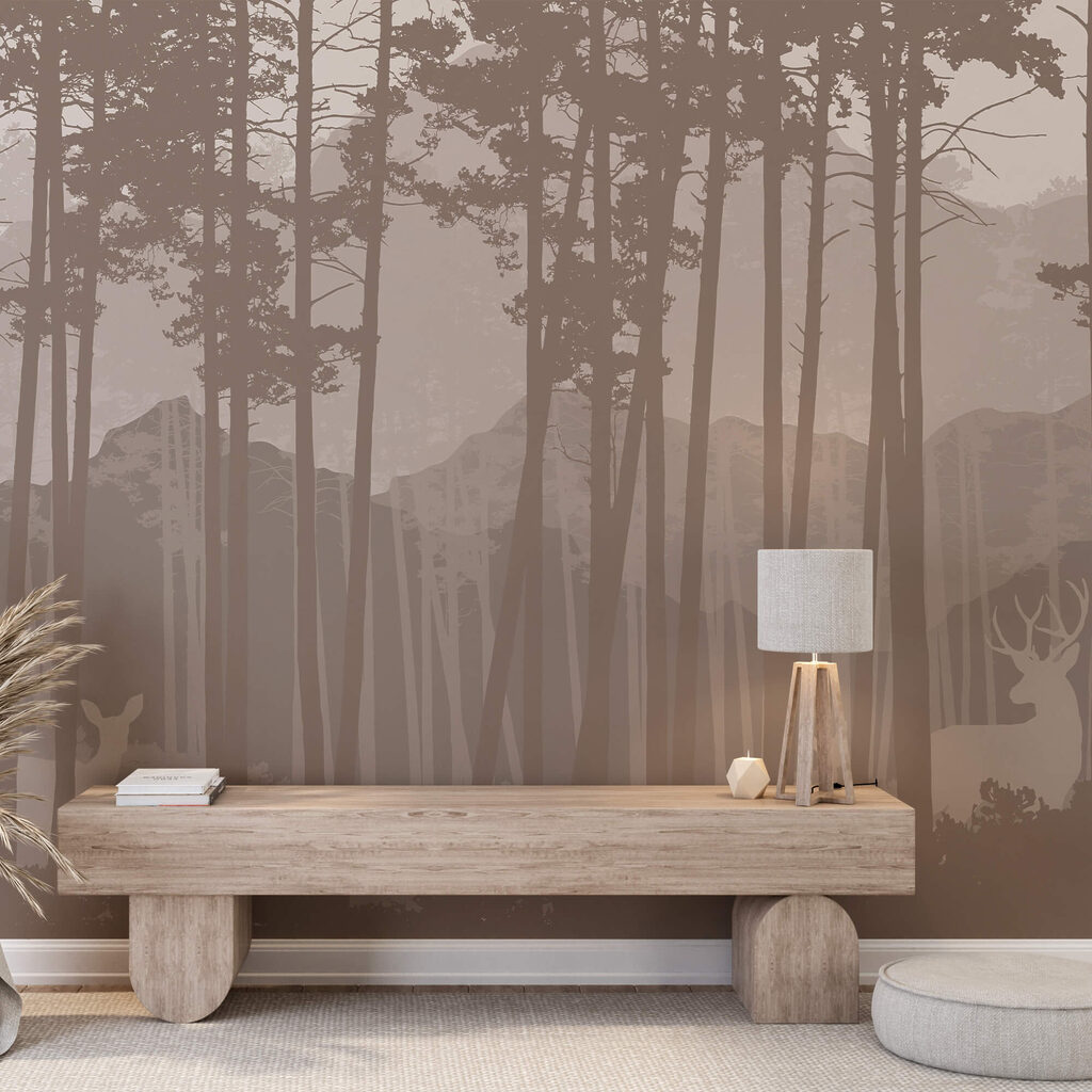 Gruppo di cervi in una foresta