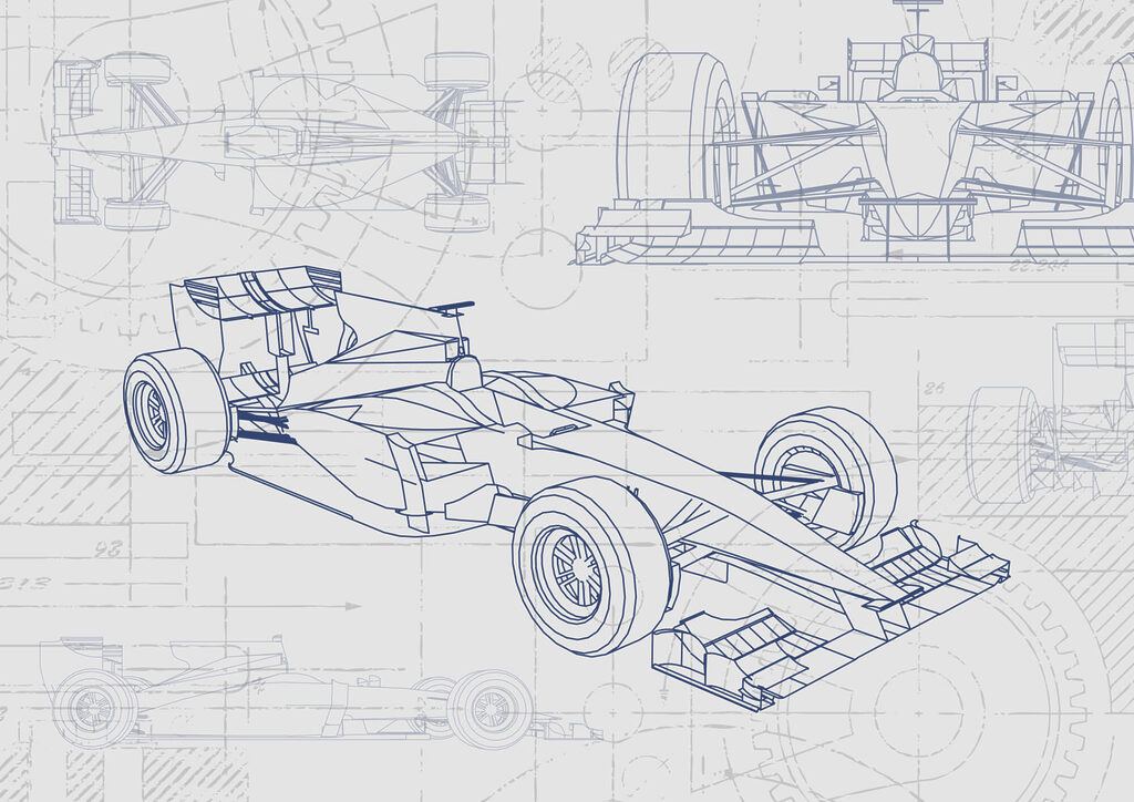 Schema di un'auto da corsa Schema di un'auto da corsa