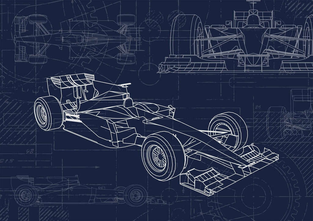 Schema di un'auto da corsa Schema di un'auto da corsa