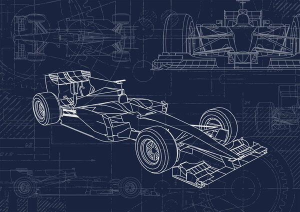 Schema di un'auto da corsa Schema di un'auto da corsa