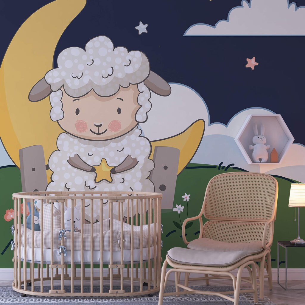 Vignetta di una pecora che tiene in mano una stella