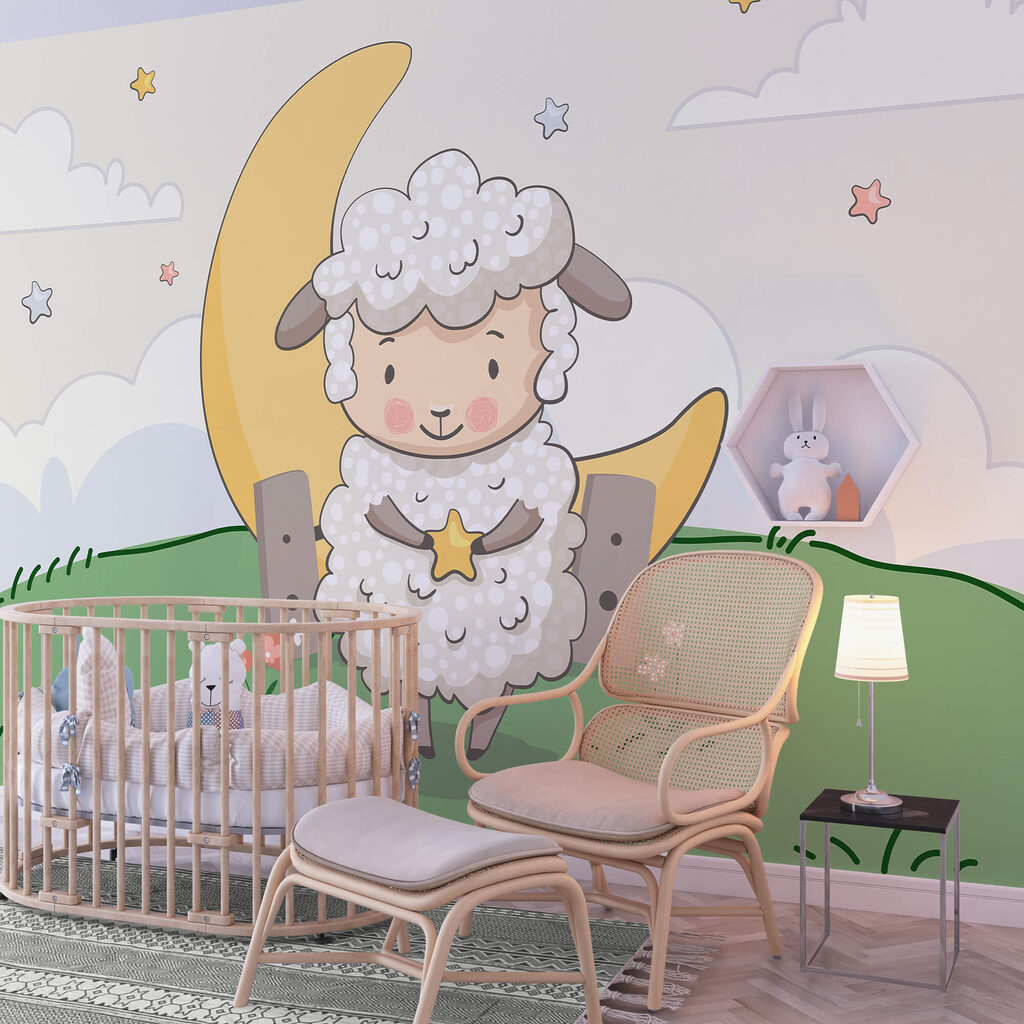 Vignetta di una pecora che tiene in mano una stella