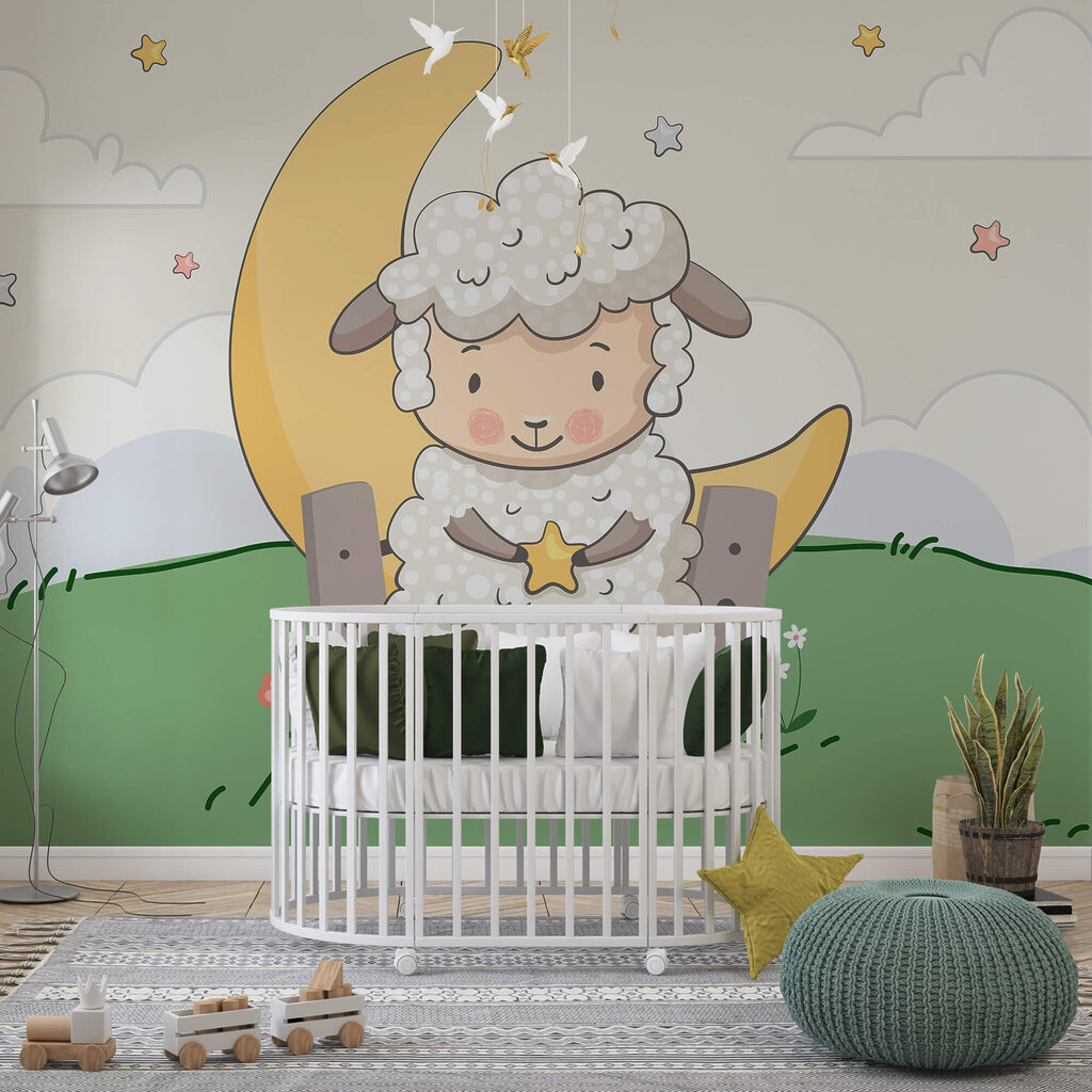 Vignetta di una pecora che tiene in mano una stella