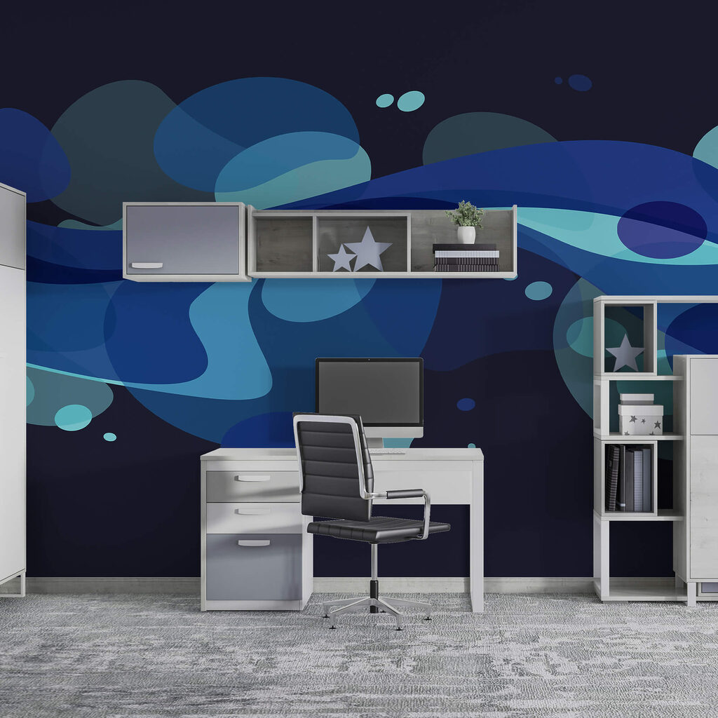 Design a vortice blu e bianco