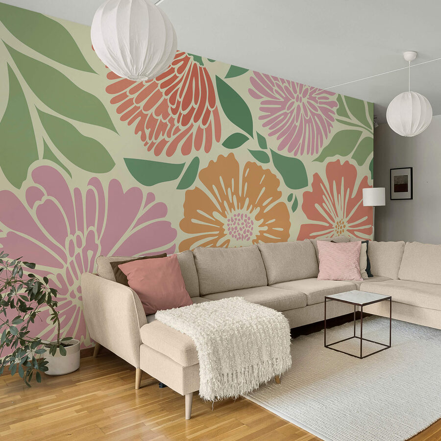 Il colorato motivo floreale ravviva qualsiasi spazio