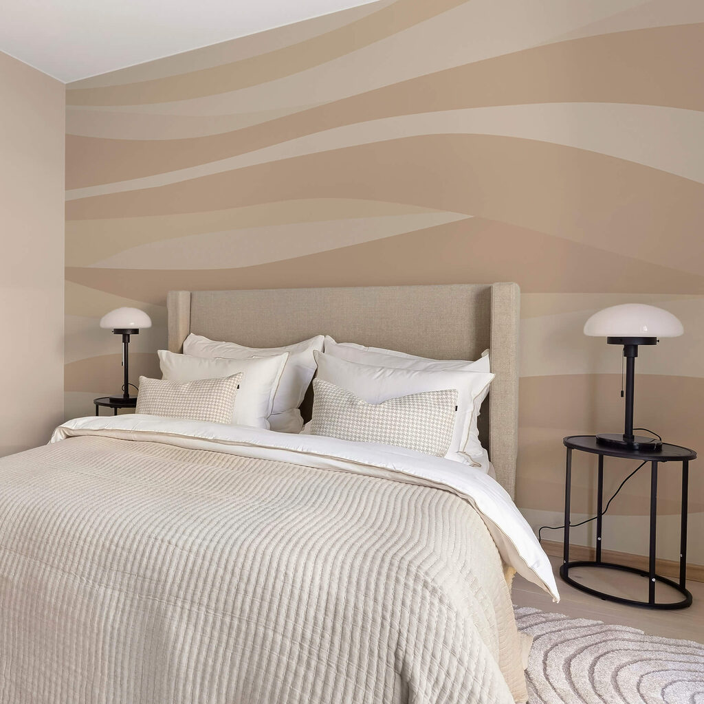 Motivo ondulato bianco e marrone