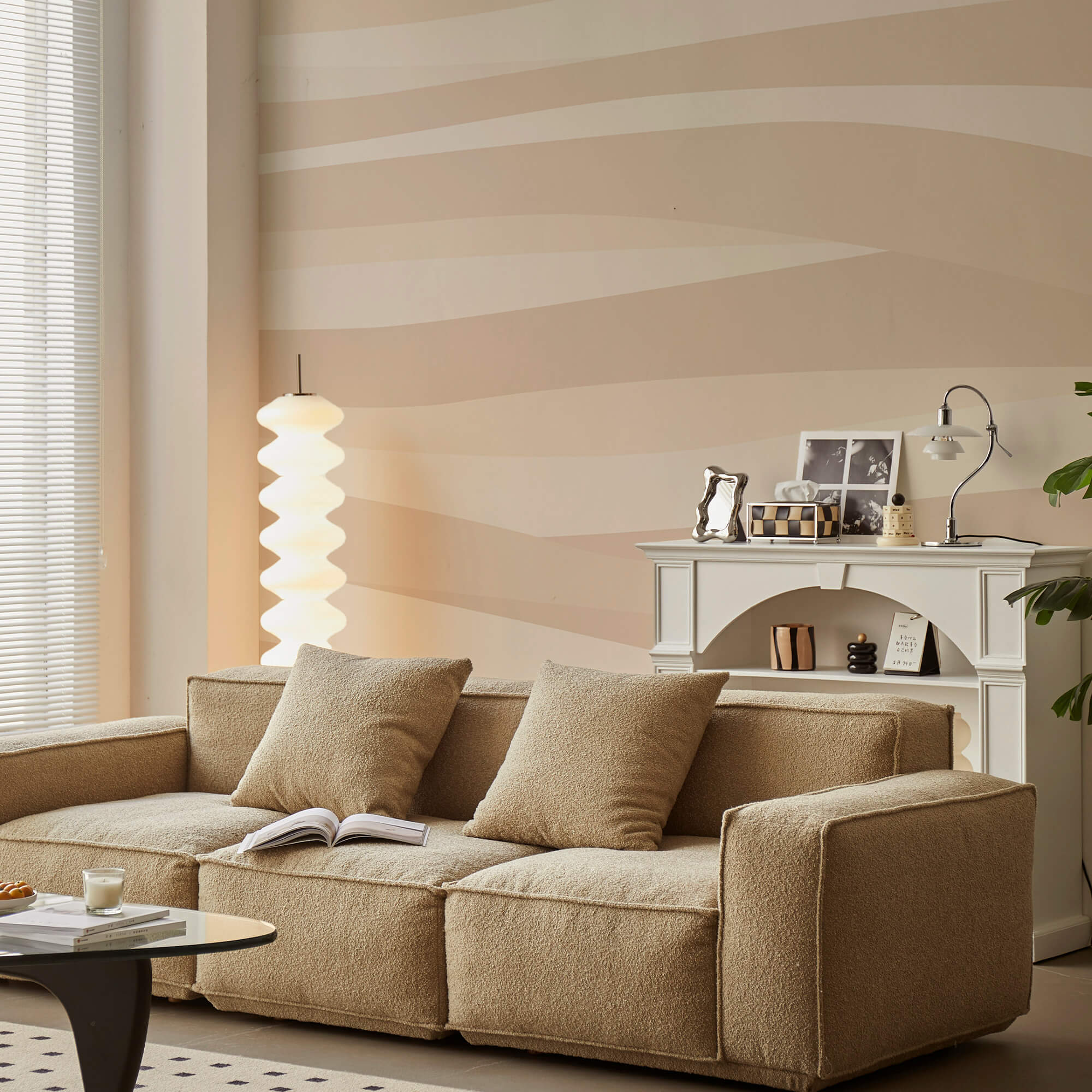 Motivo ondulato bianco e marrone