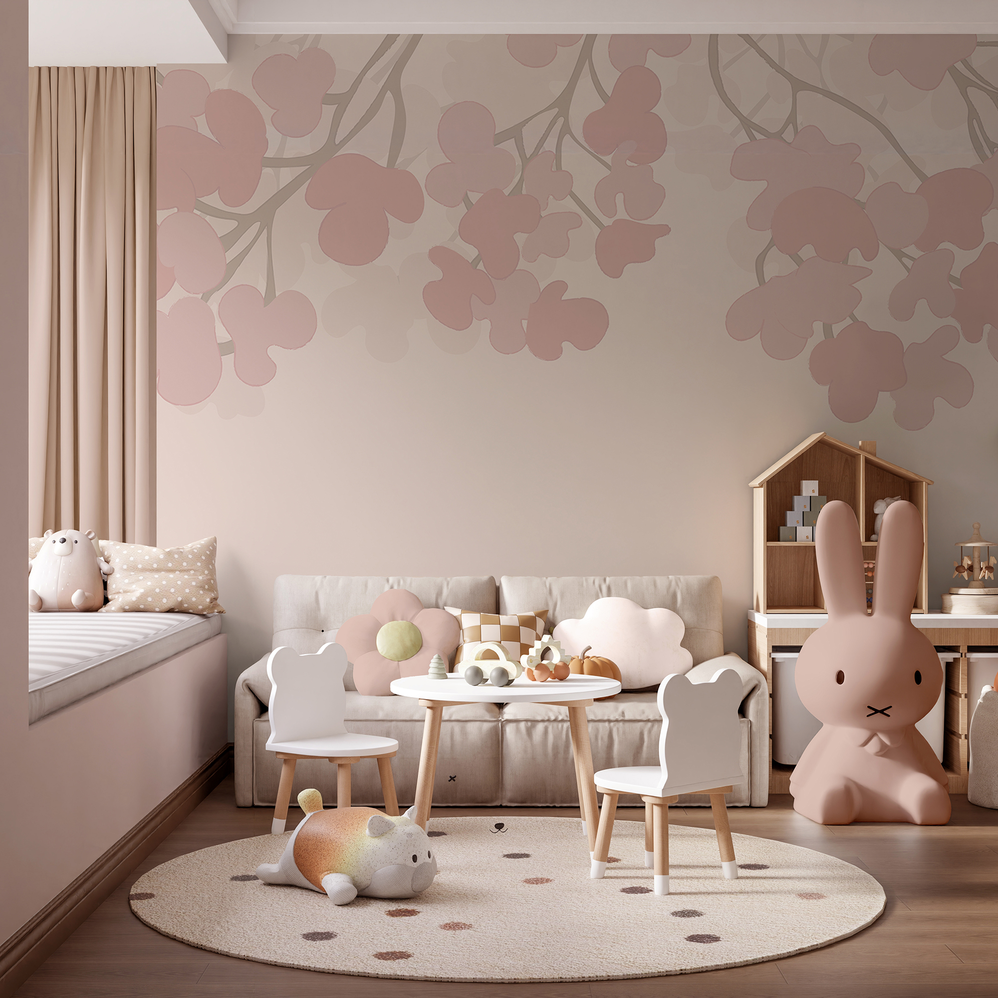 Fiori rosa su sfondo bianco