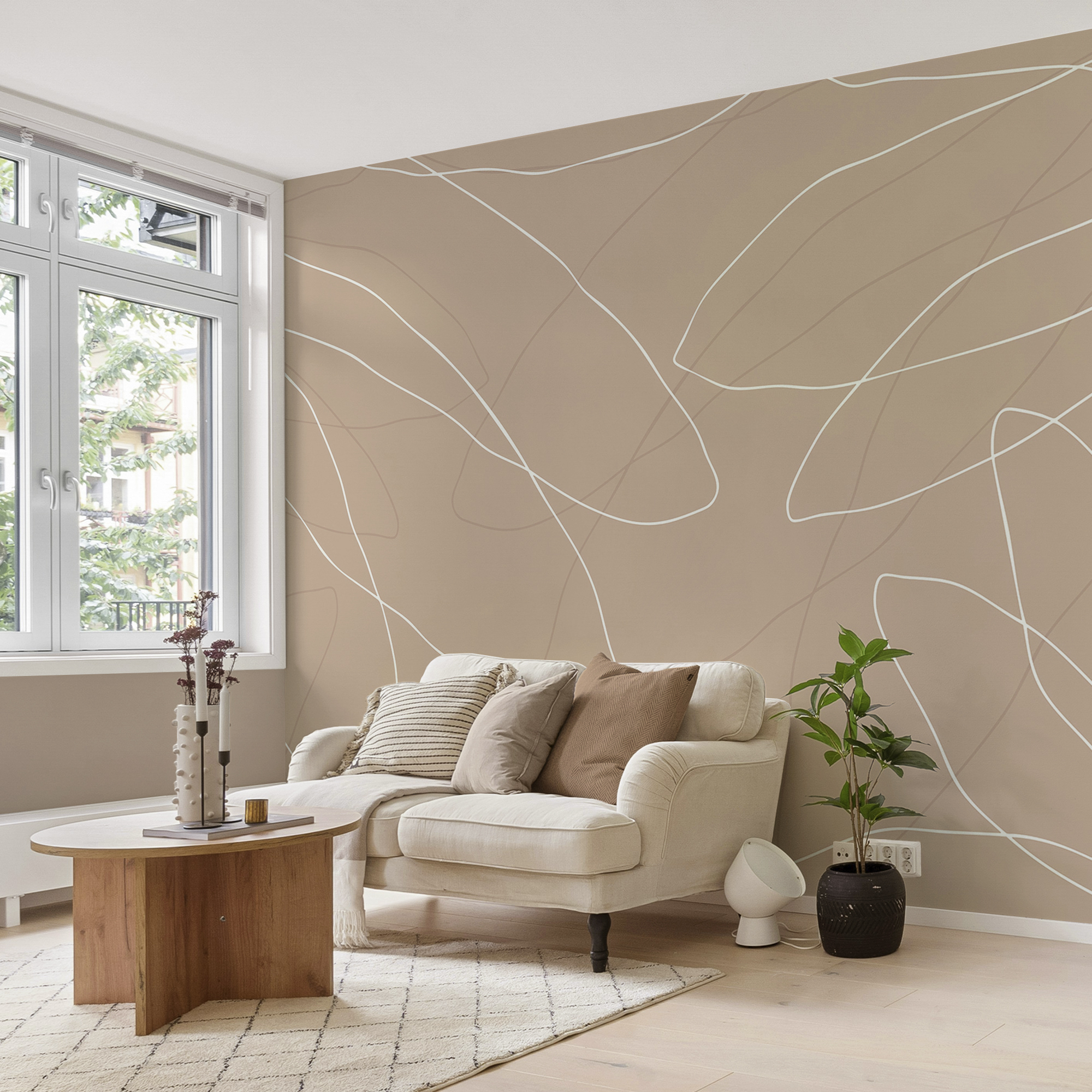 Sfondo marrone e bianco con linee