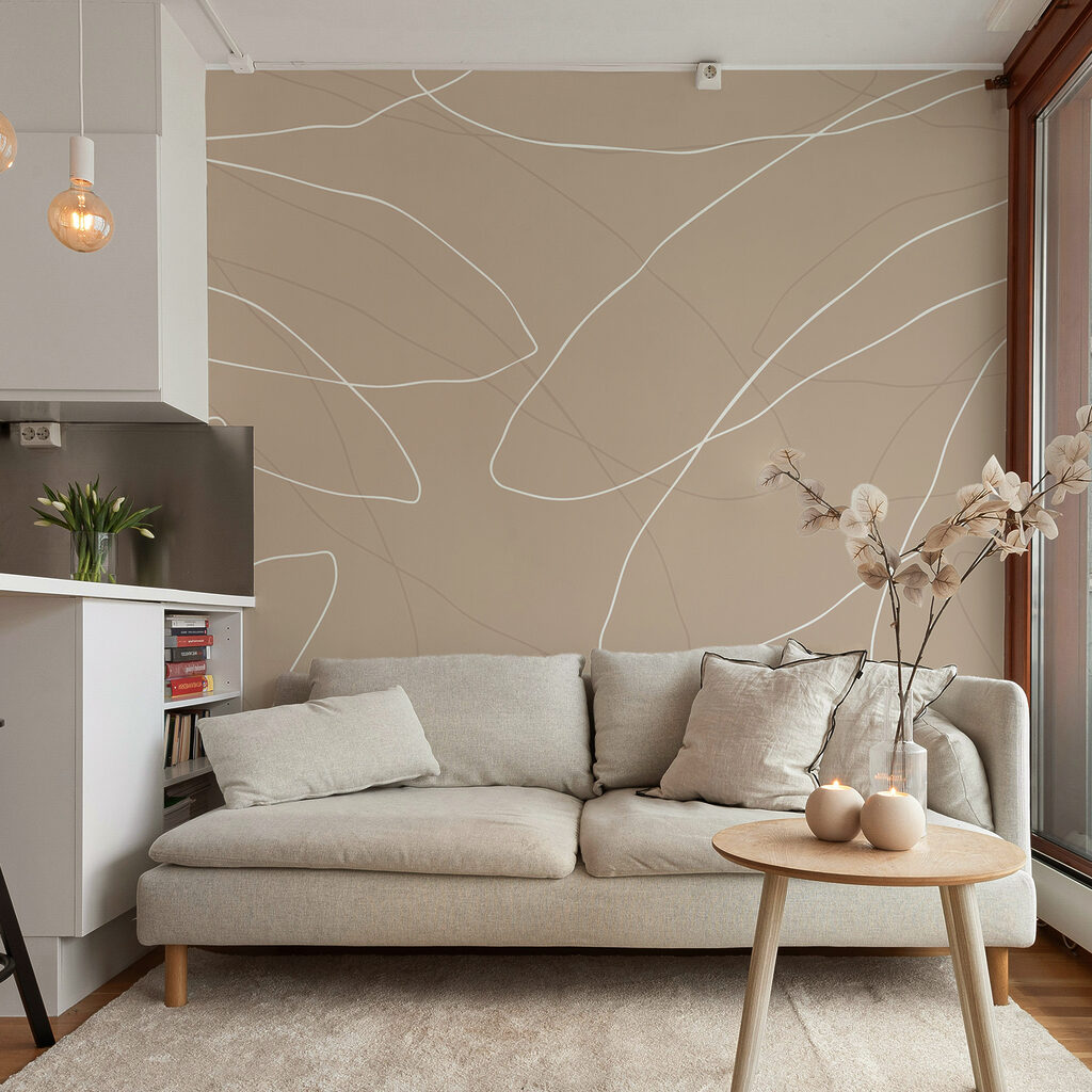 Sfondo marrone e bianco con linee