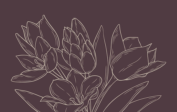 Delicate fioriture su un ricco sfondo Delicate fioriture su un ricco sfondo