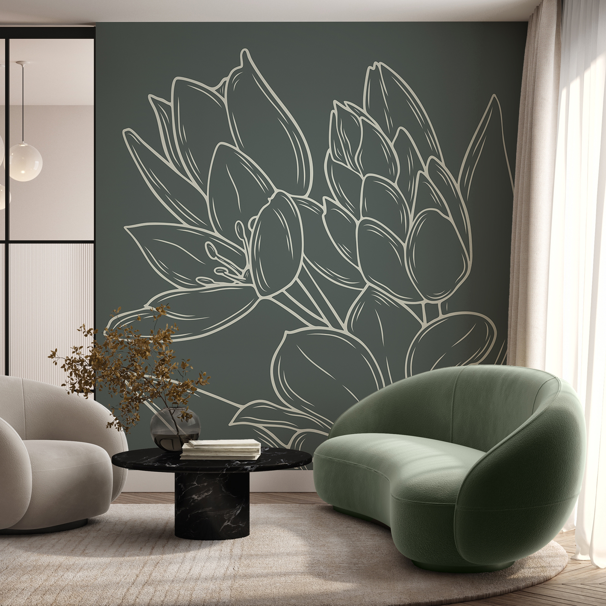 Disegno di fiori su una pianta