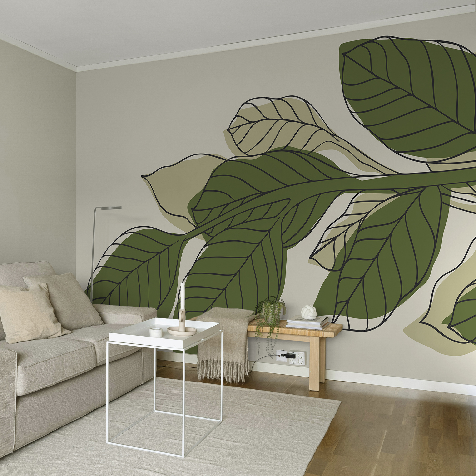 Pianta a foglia verde con linee nere