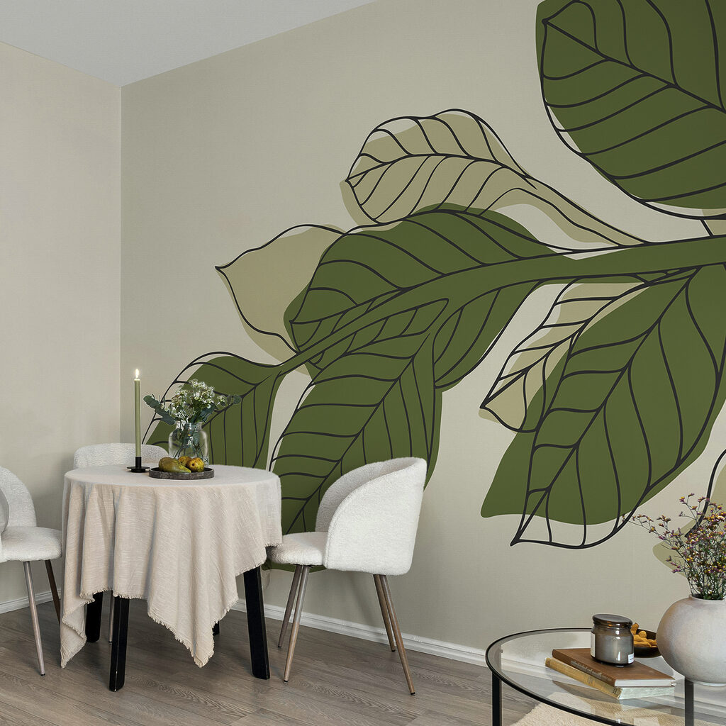 Pianta a foglia verde con linee nere