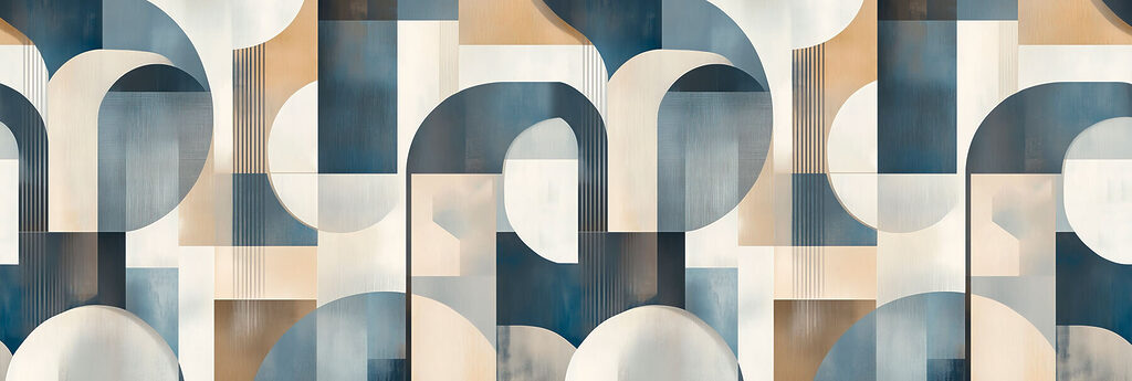 Opera d'arte colorata con forme curve Opera d'arte colorata con forme curve