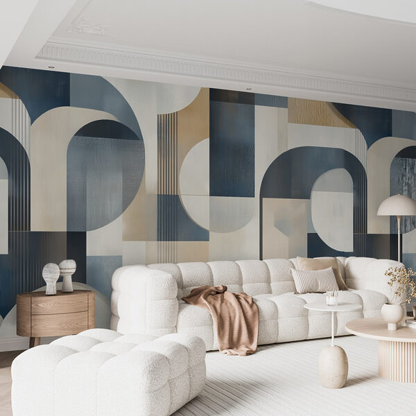 Opera d'arte colorata con forme curve Opera d'arte colorata con forme curve